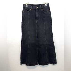 Black Denim Maxi Skirt women’s H&M (new)